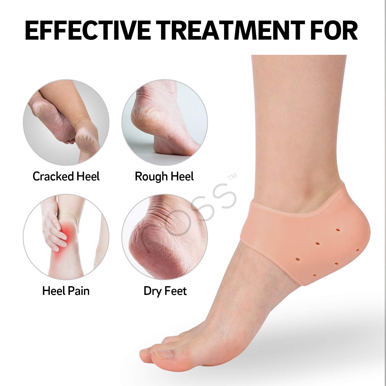 Chaussettes à talon en gel de silicone pour soulager la douleur