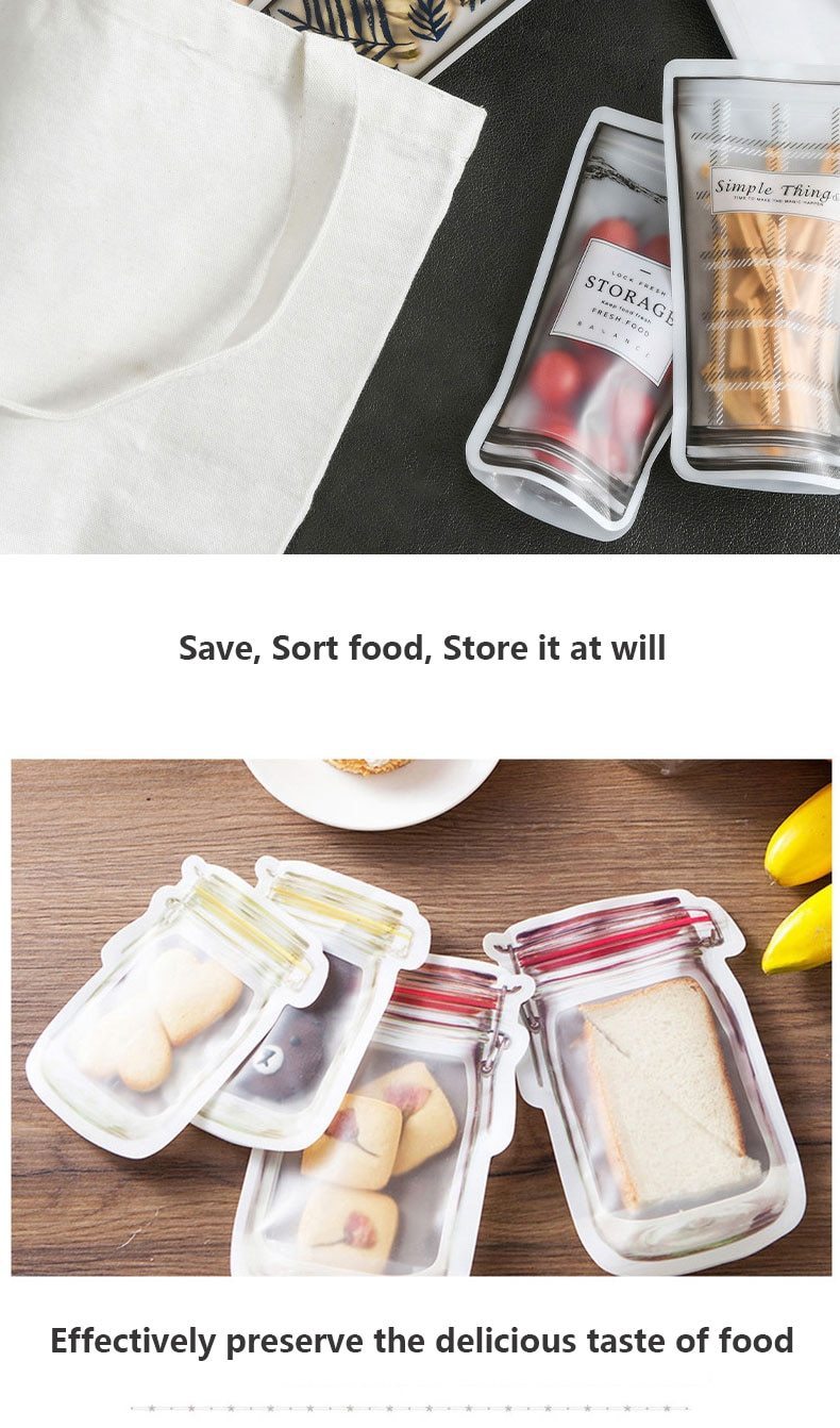 5 Sac De Rangement Des Aliments Réutilisable