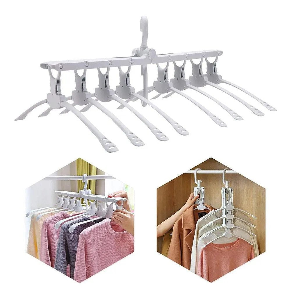 Porte-manteau multifonction 8 cintres antidérapants pliables